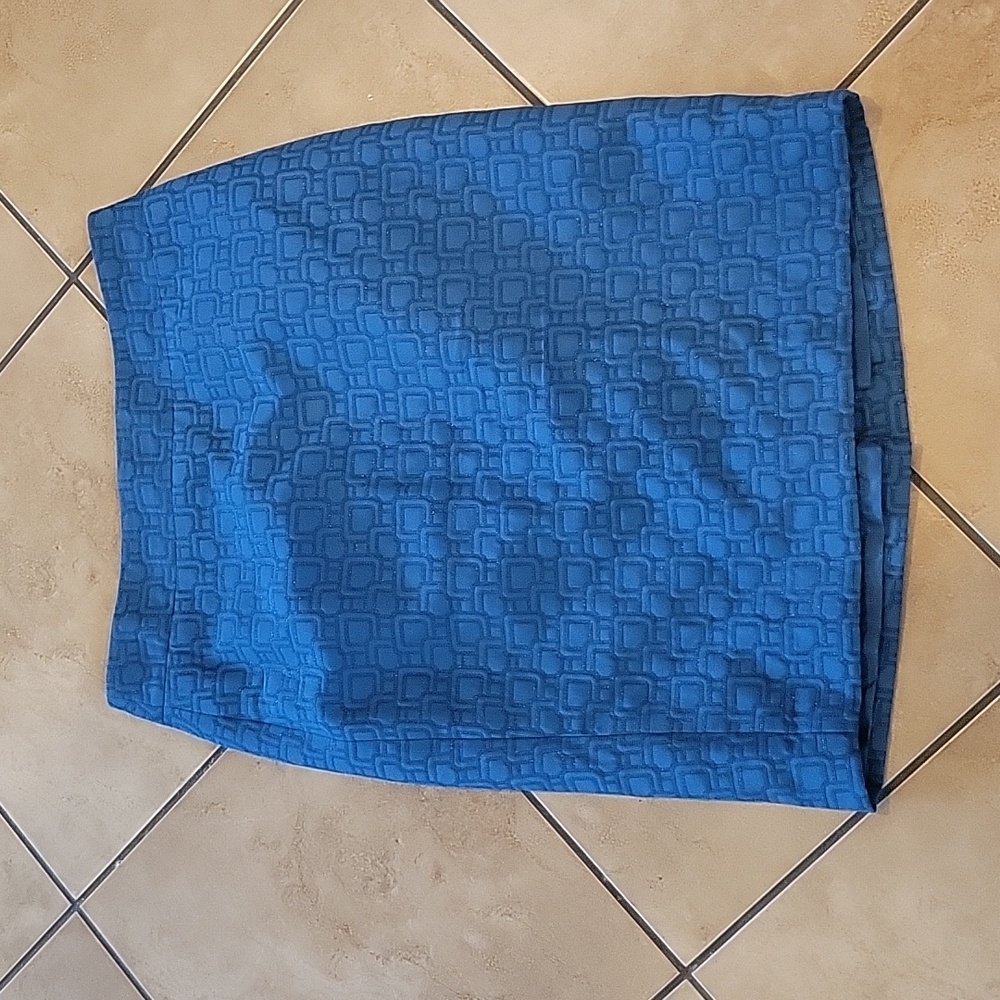 Womans Ann Taylor Teal Shimmer Pencil Skirt Sz 4